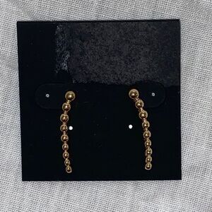Noir Jewelry Gold Tone Linear Ball Earrings New